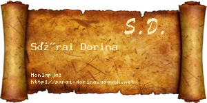 Sárai Dorina névjegykártya